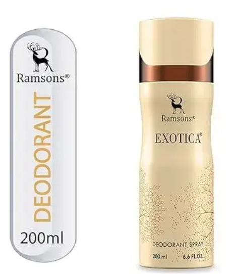 Ramsons - EXOTICA Deodorant Spray | 200 ML | Body Perfume For Women | TN - Plum, Peach, Orange Blossom, Leafy Green | MN - Honey, Jasmine, Rose, Lily of the valley | BN - Amber, Vanilla, Musk, Woody