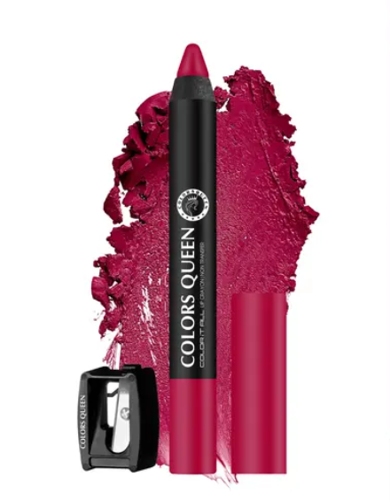 Colors Queen Color It All Lip Crayon Lipstick | Non Transfer Lip Crayon with Sharpener (Plum Pick, 3.5g)